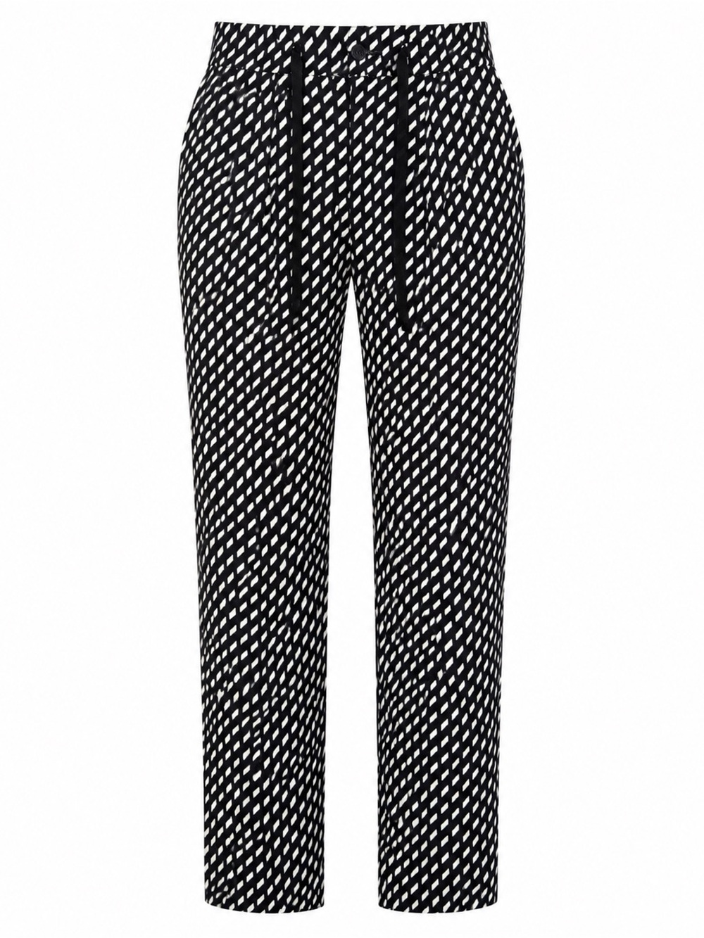 Weekend Max Mara Black White Geometric Drawstring Pants US 10 12